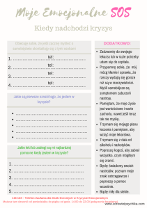Emocjonalne SOS - plan kryzysowy